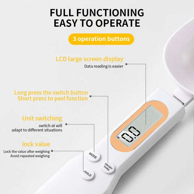 Mini Spoon Scale Digital Kitchen Scale Electronic LCD Food Scale Cooking Flour Milk Coffee Powder Weight Measure Spoon