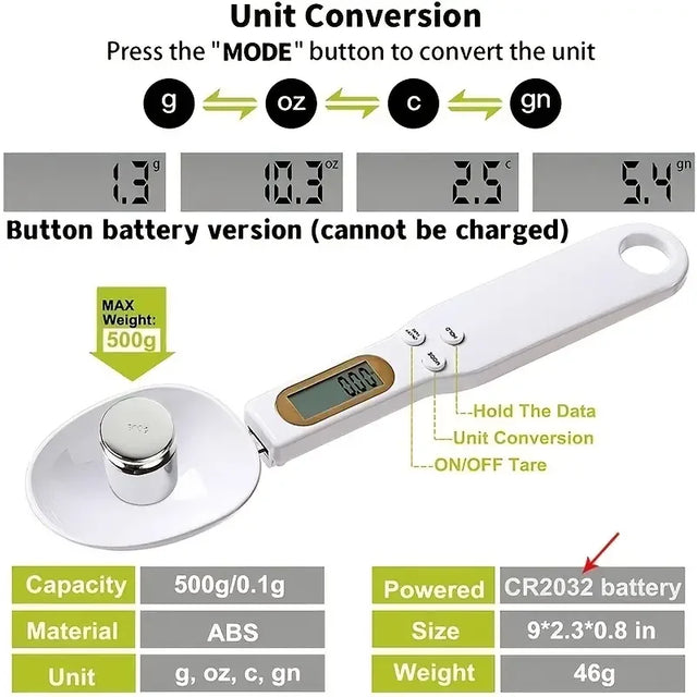 Mini Spoon Scale Digital Kitchen Scale Electronic LCD Food Scale Cooking Flour Milk Coffee Powder Weight Measure Spoon