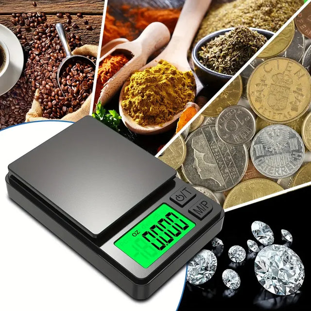 Precision Scale 1000g X 0.01g - Digital Gram Food Ounces/Grains - Mini Scale for Travel