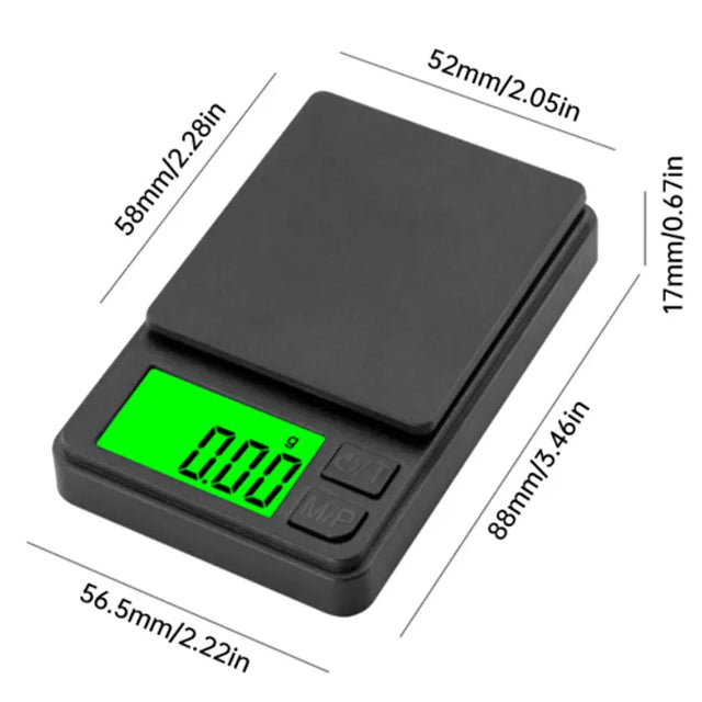 Precision Scale 1000g X 0.01g - Digital Gram Food Ounces/Grains - Mini Scale for Travel