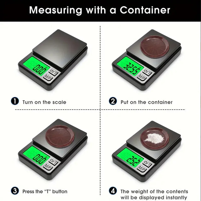 Precision Scale 1000g X 0.01g - Digital Gram Food Ounces/Grains - Mini Scale for Travel