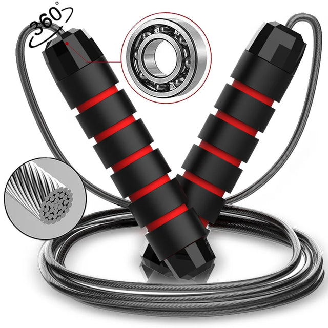 Jump Rope Workout with Foam Handles for Fitness Home With Ball Bearings Adjustable